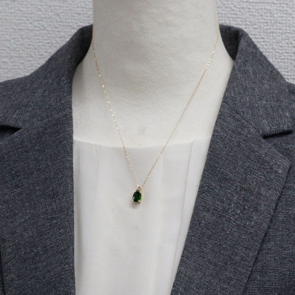GSTV K18YG クロムダイオプサイド ダイヤモンド ペンダントネックレス 1.00ct D0.05ct