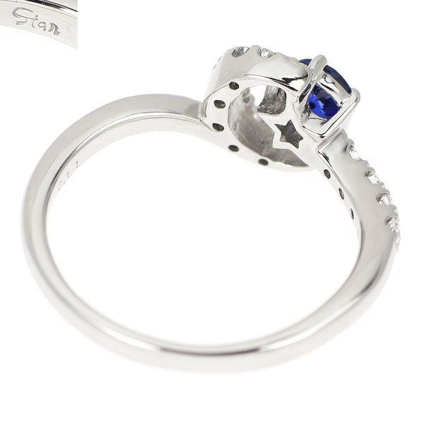 スタージュエリー Pt950 サファイア ダイヤモンド リング D0.11ct 月