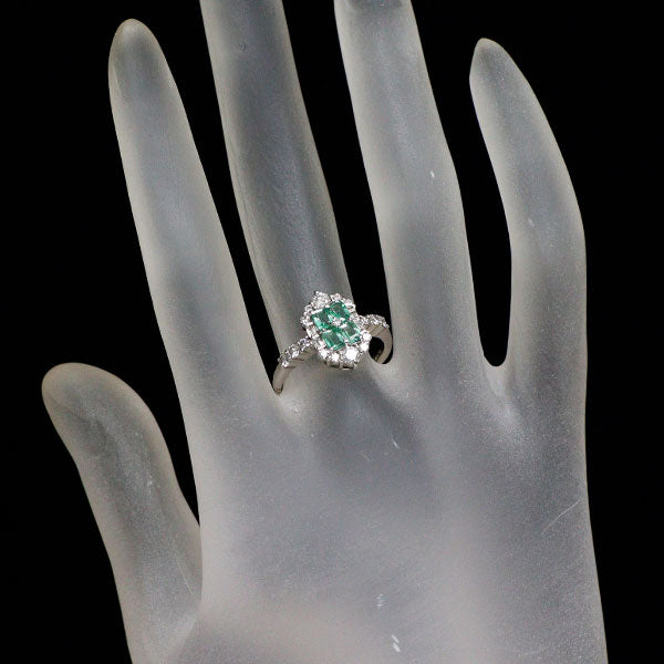 Pt900 エメラルド ダイヤモンド リング 0.56ct D0.45ct