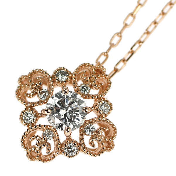 K18PG ダイヤモンド  ペンダントネックレス 0.31ct D0.07ct