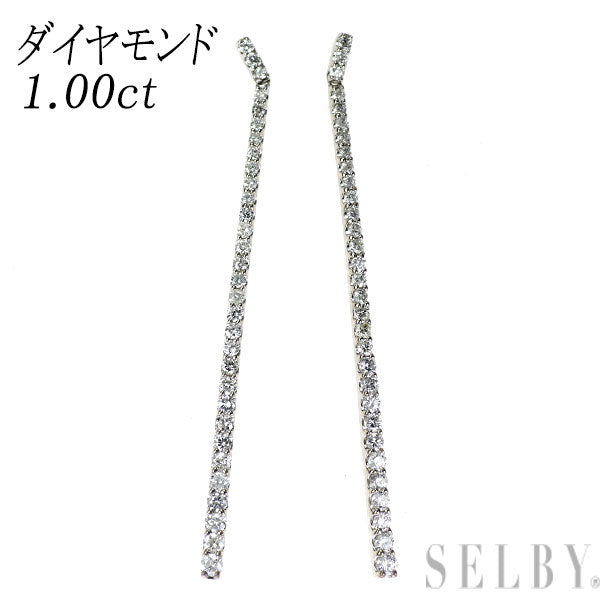 K18WG ダイヤモンド ピアス 1.00ct