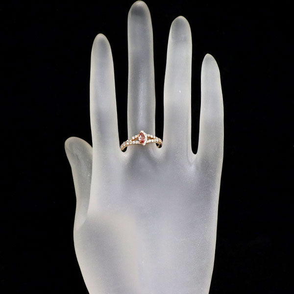 K18PG ピンクサファイア ダイヤモンド リング 0.253ct D0.41ct