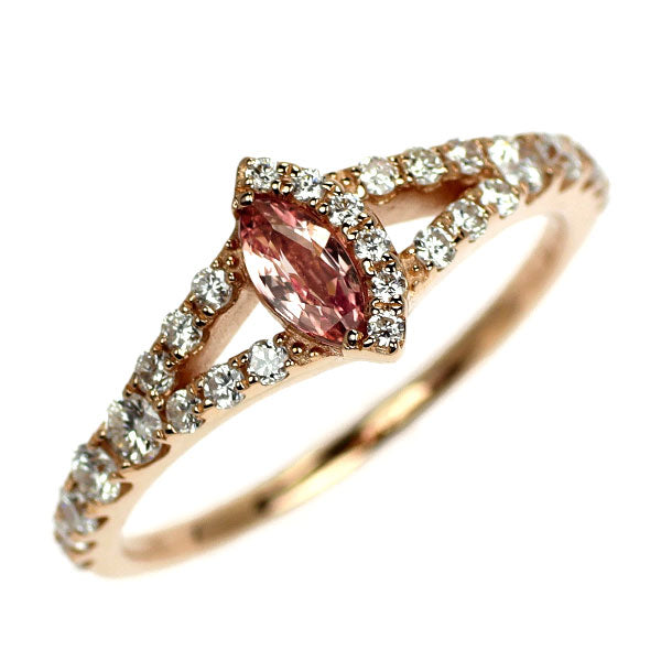 K18PG ピンクサファイア ダイヤモンド リング 0.253ct D0.41ct