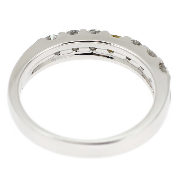 Pt950 天然ビビッドイエローダイヤモンド リング 0.110ct FVOY SI1 D0.50ct