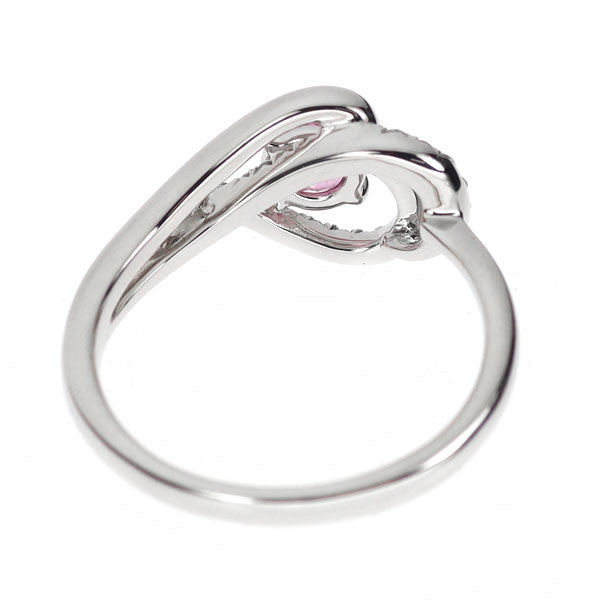 K18WG ピンクサファイア ダイヤモンド リング 0.42ct D0.20ct