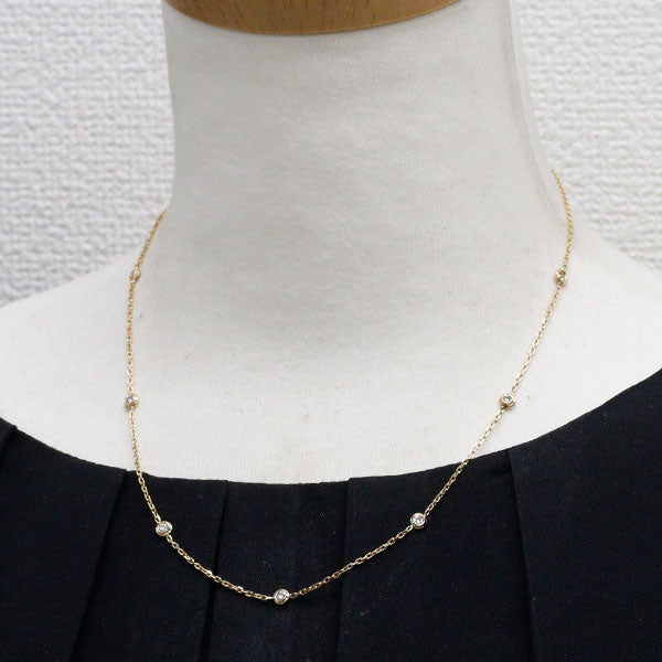 K18YG ダイヤモンド ネックレス 0.51ct ステーション