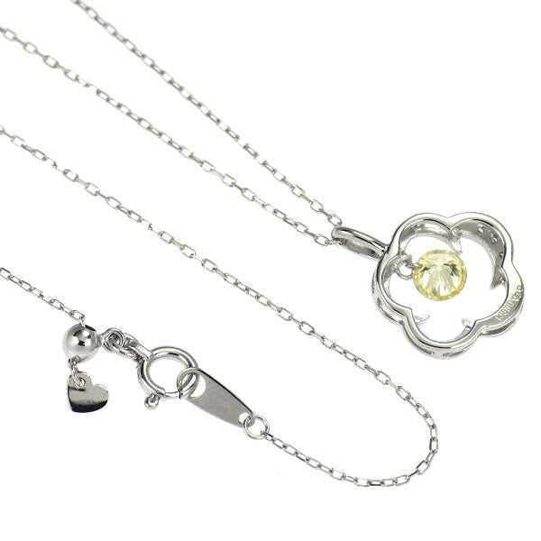 K18WG ダイヤモンド ペンダントネックレス 0.30ct フラワー