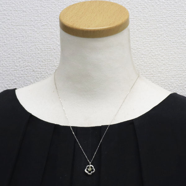 K18WG ダイヤモンド ペンダントネックレス 0.30ct フラワー
