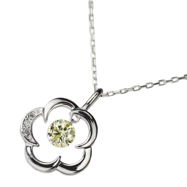 K18WG ダイヤモンド ペンダントネックレス 0.30ct フラワー