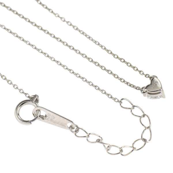 K18WG ハートシェイプ ダイヤモンド ペンダントネックレス 0.29ct