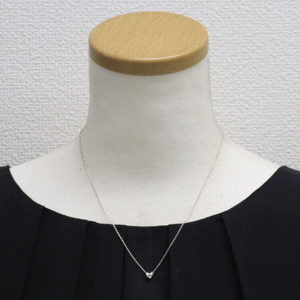K18WG ハートシェイプ ダイヤモンド ペンダントネックレス 0.29ct