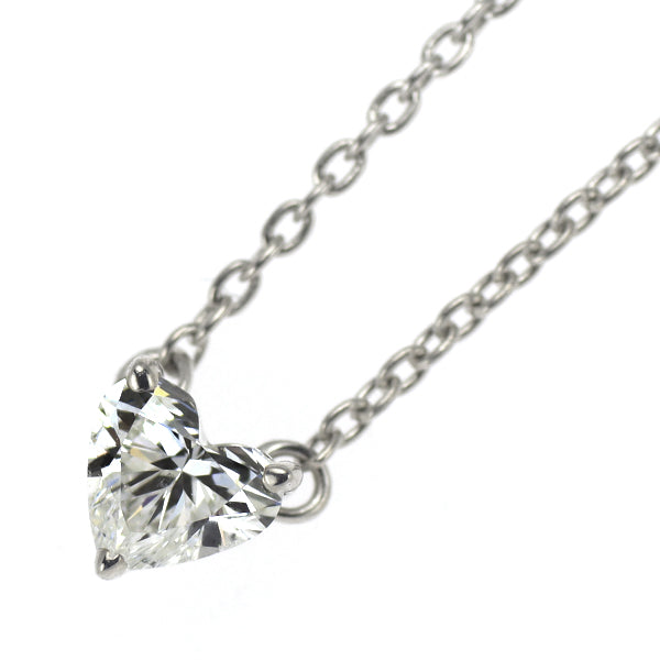 K18WG ハートシェイプ ダイヤモンド ペンダントネックレス 0.29ct