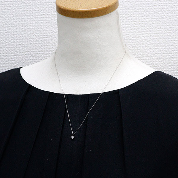 Pt900 プリンセスカット ダイヤモンド ペンダントネックレス 0.21ct