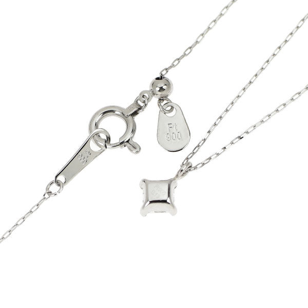 Pt900 プリンセスカット ダイヤモンド ペンダントネックレス 0.19ct