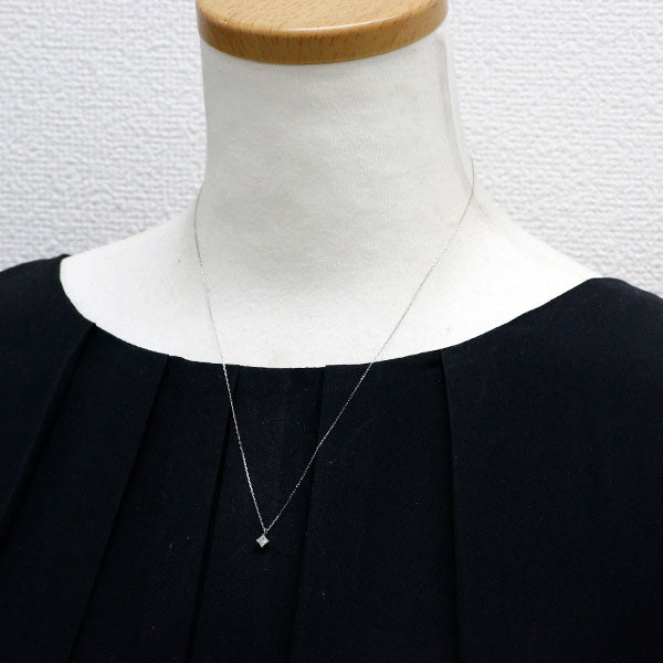Pt900 プリンセスカット ダイヤモンド ペンダントネックレス 0.19ct
