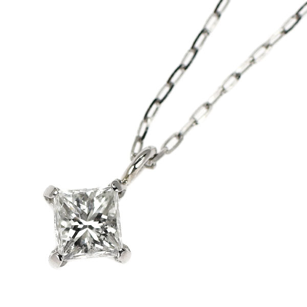 Pt900 プリンセスカット ダイヤモンド ペンダントネックレス 0.19ct