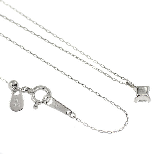 Pt900 プリンセスカット ダイヤモンド ペンダントネックレス 0.19ct