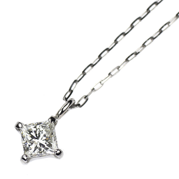 Pt900 プリンセスカット ダイヤモンド ペンダントネックレス 0.19ct