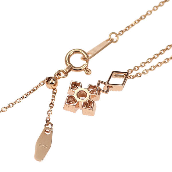 K10PG ダイヤモンド ペンダントネックレス 0.10ct D0.03ct クロス