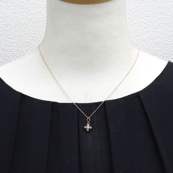 K10PG ダイヤモンド ペンダントネックレス 0.10ct D0.03ct クロス
