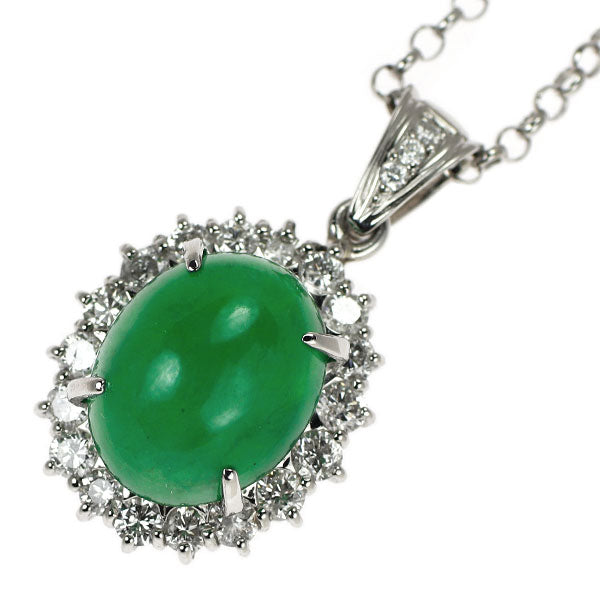 Pt900/ Pt850 翡翠 ダイヤモンド ペンダントネックレス 6.16ct D1.01ct