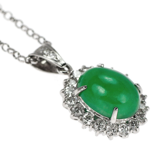 Pt900/ Pt850 翡翠 ダイヤモンド ペンダントネックレス 6.16ct D1.01ct