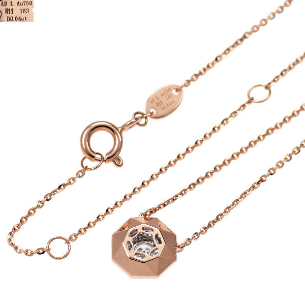 周生生 K18WG/PG ダイヤモンド ペンダントネックレス 0.04ct