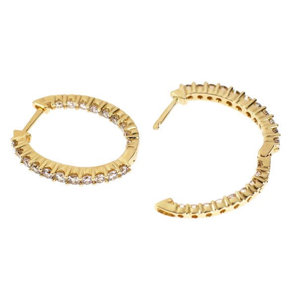 K18YG ダイヤモンド フープ ピアス 1.00ct
