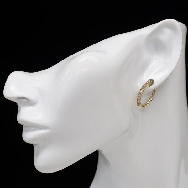K18YG ダイヤモンド フープ ピアス 1.00ct