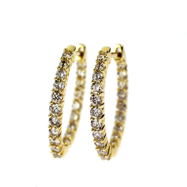 K18YG ダイヤモンド フープ ピアス 1.00ct