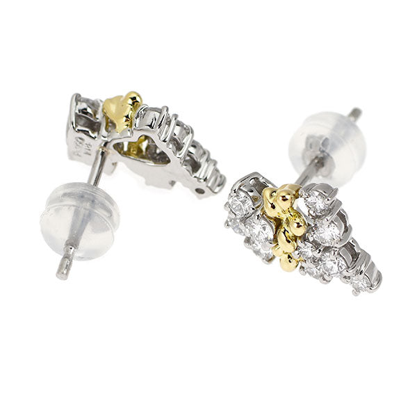 Pt900/K18YG ダイヤモンド ピアス 0.70ct