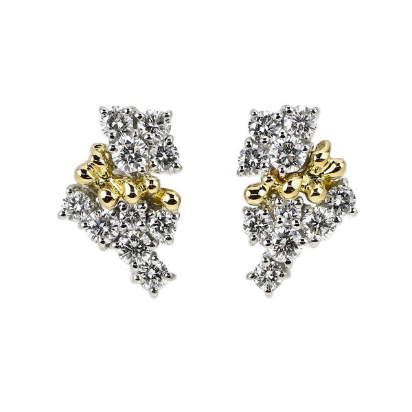 Pt900/K18YG ダイヤモンド ピアス 0.70ct