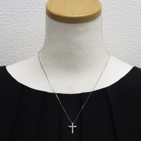 Pt900/ Pt850 ダイヤモンド ペンダントネックレス 0.50ct クロス
