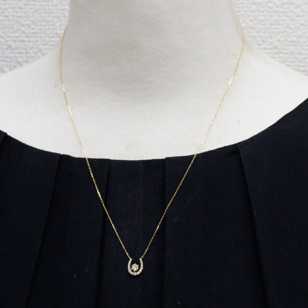 K18YG ダイヤモンド ペンダントネックレス 0.19ct D0.11ct