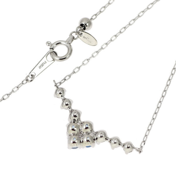 Pt900/ Pt850 アクアマリン ダイヤモンド ペンダントネックレス 0.28ct D0.26ct
