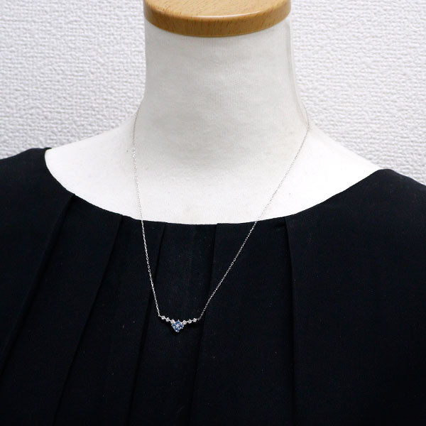 Pt900/ Pt850 アクアマリン ダイヤモンド ペンダントネックレス 0.28ct D0.26ct