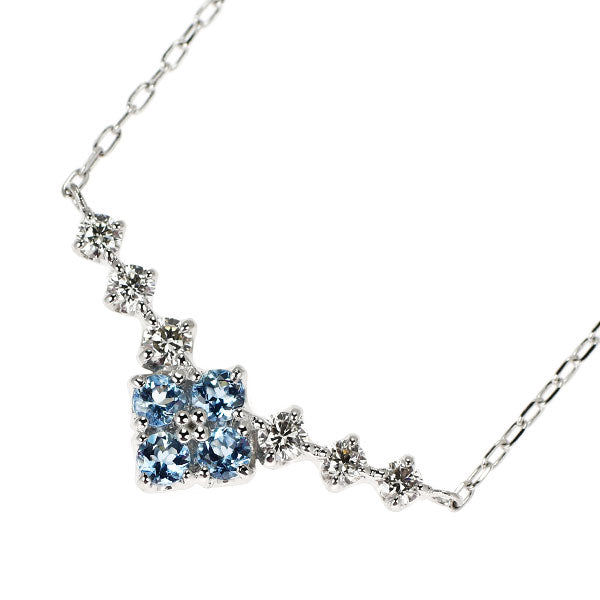 Pt900/ Pt850 アクアマリン ダイヤモンド ペンダントネックレス 0.28ct D0.26ct