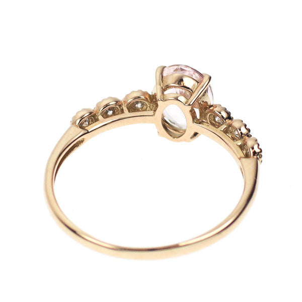 K18PG モルガナイト ダイヤモンド リング 0.74ct D0.10ct