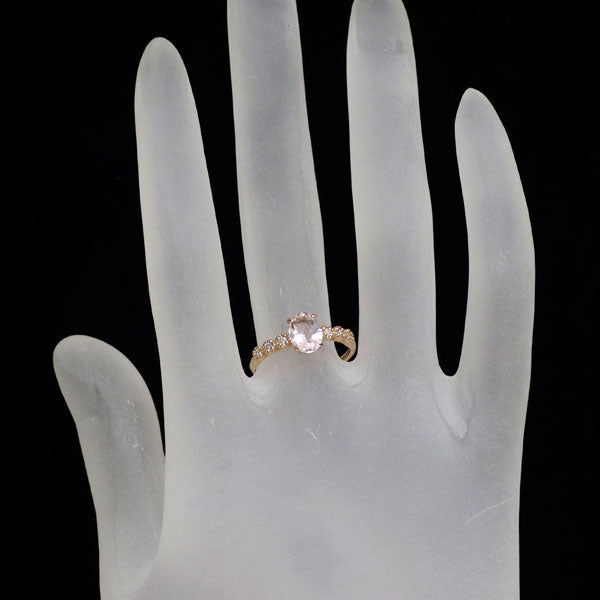 K18PG モルガナイト ダイヤモンド リング 0.74ct D0.10ct