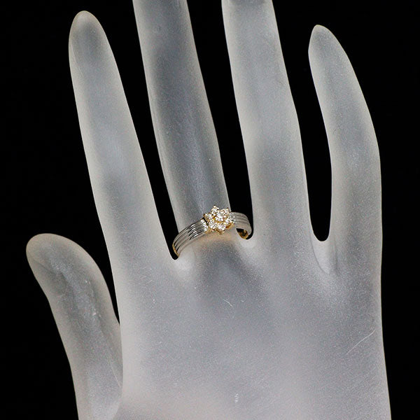 Pt900/ K18YG ダイヤモンド リング 0.20ct