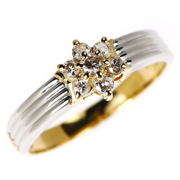 Pt900/ K18YG ダイヤモンド リング 0.20ct