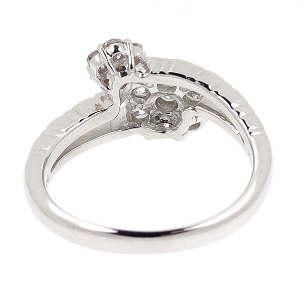 Pt900 天然ピンク/カラーレス ダイヤモンド リング 0.60ct フラワー