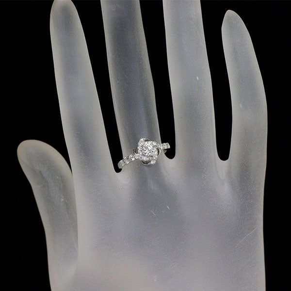 Pt950 ダイヤモンド リング 0.23ct D VVS2 3EX D0.35ct