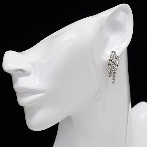 K18WG ダイヤモンド ピアス 3.453ct