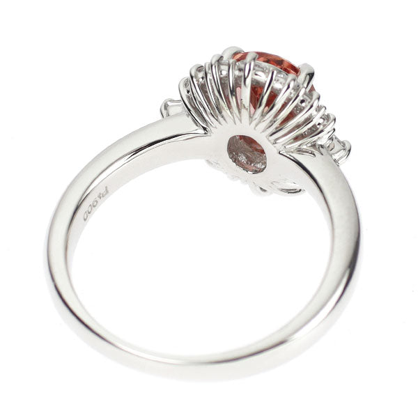 Pt900 インペリアルトパーズ ダイヤモンド リング 1.48 D0.35ct