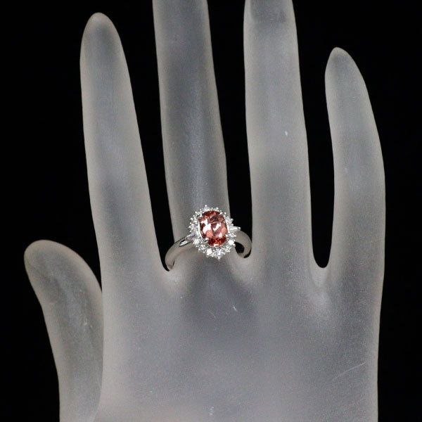 Pt900 インペリアルトパーズ ダイヤモンド リング 1.48 D0.35ct