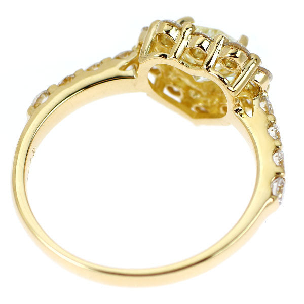 新品 K18YG ハートシェイプ ダイヤモンド リング 1.013ct VLY VS2 D0.83ct 【エスコレ】