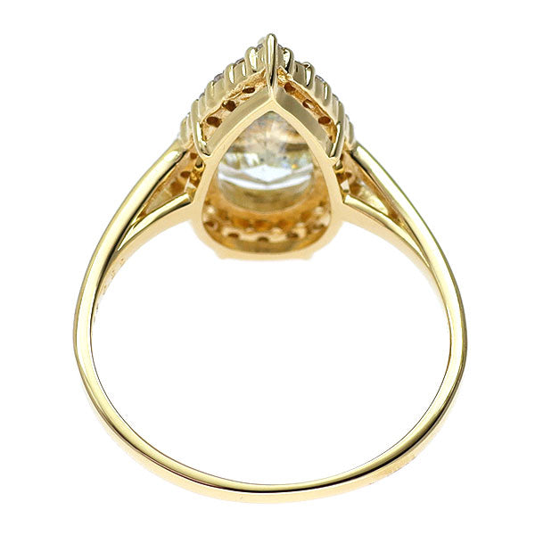 新品 K18YG ペアシェイプ ダイヤモンド リング 2.065ct VLY SI2 D0.22ct 【エスコレ】
