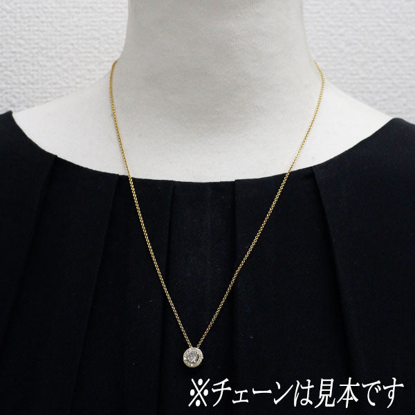 新品 K18YG ダイヤモンド ペンダントトップ 0.724ct VLY SI1 G D0.23ct 【エスコレ】