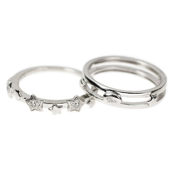 スタージュエリー K18WG ダイヤモンド リング 0.02ct 2本セット